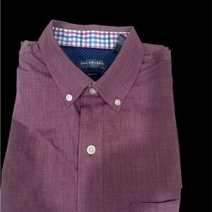 Van Heusen Purple Casual Button Down Shirt Sleeve size : M